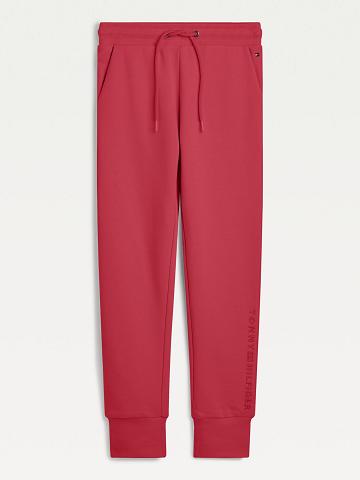 Lány Tommy Hilfiger Organic Pamut Pastel Melegítő Nadrág Piros | HU 1865XYU